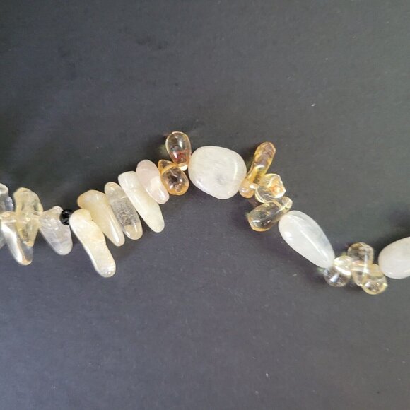 Handmade Multicolor Gemstone Bead Necklace W/ Citrine Lapis Lazuli & Green Jaspe - Picture 7 of 8